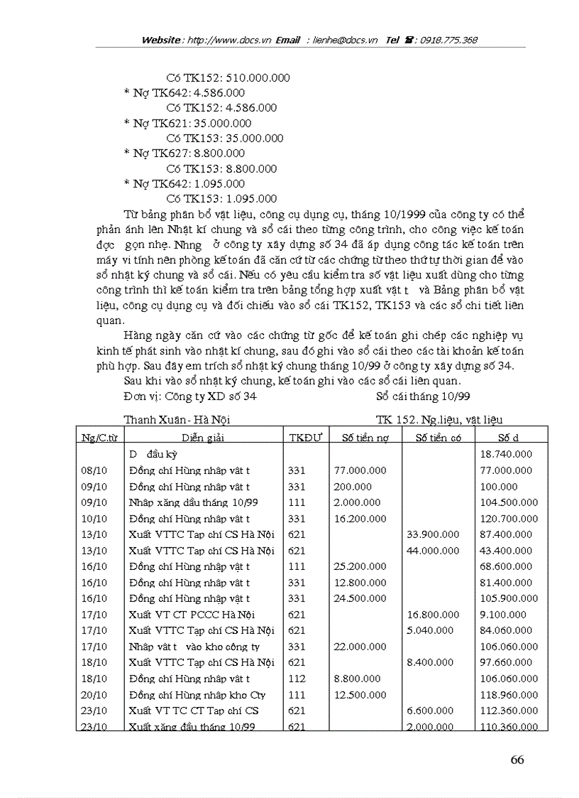 image for page Tổ chức công tác kế toán nguyên vật liệu công cụ dụng cụ ở công ty xây dựng số 34