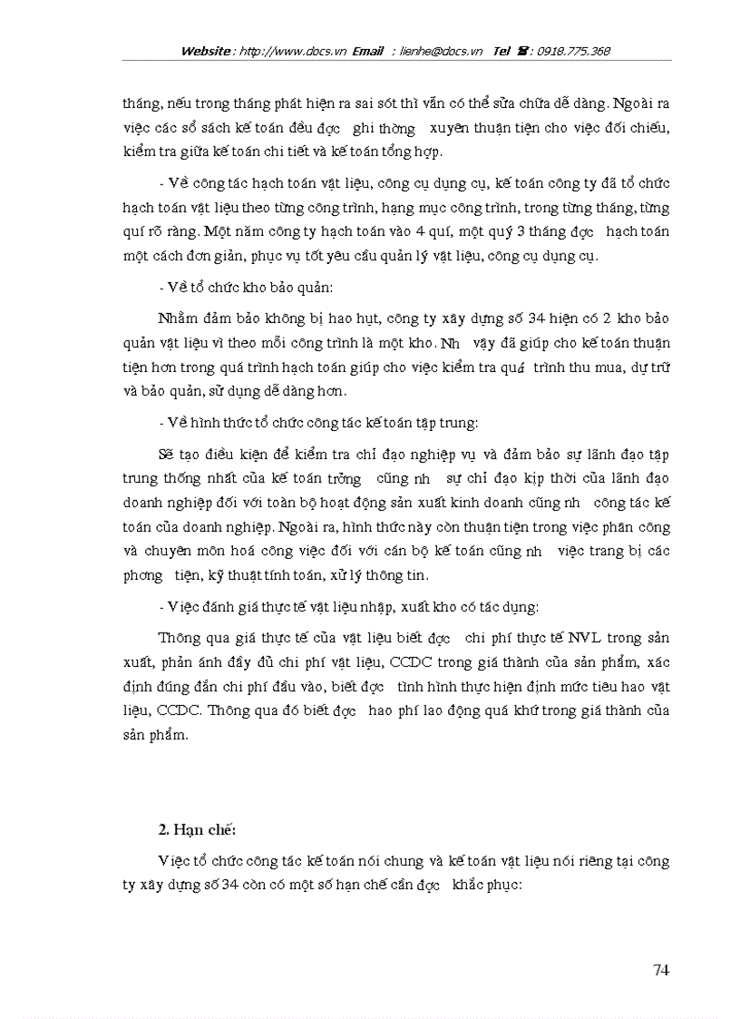image for page Tổ chức công tác kế toán nguyên vật liệu công cụ dụng cụ ở công ty xây dựng số 34