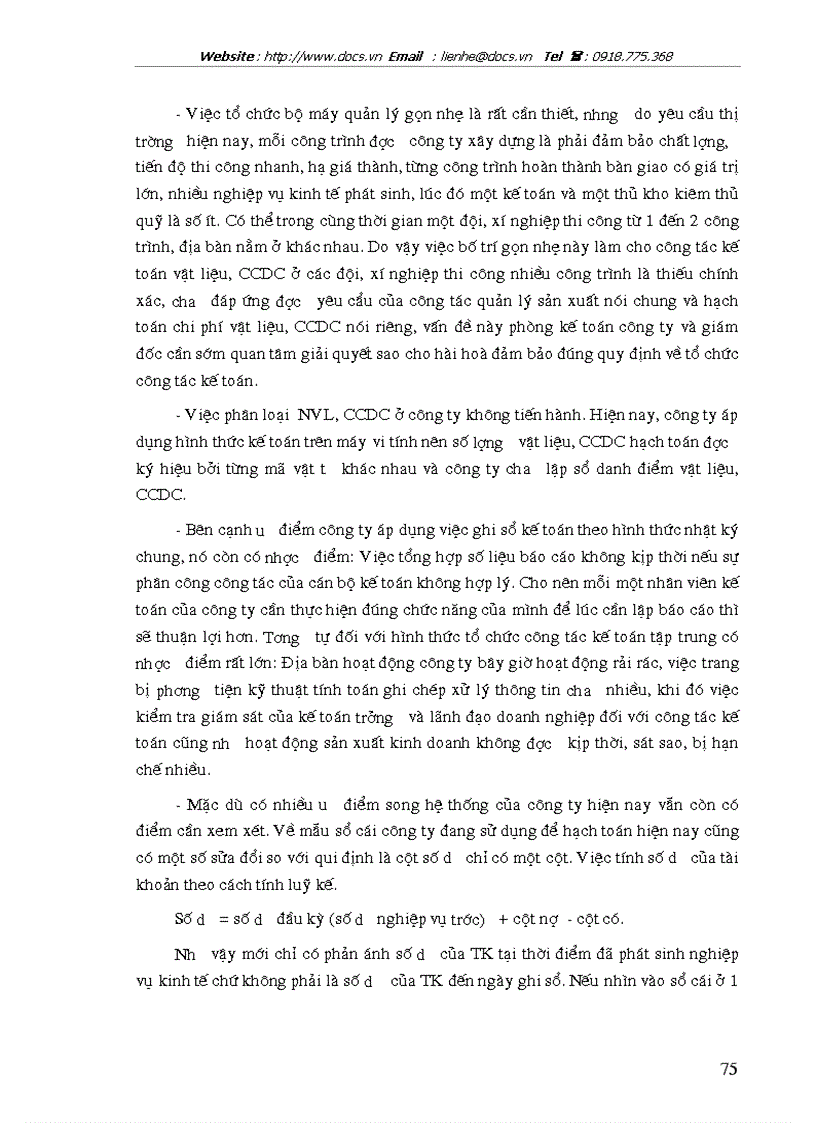 image for page Tổ chức công tác kế toán nguyên vật liệu công cụ dụng cụ ở công ty xây dựng số 34