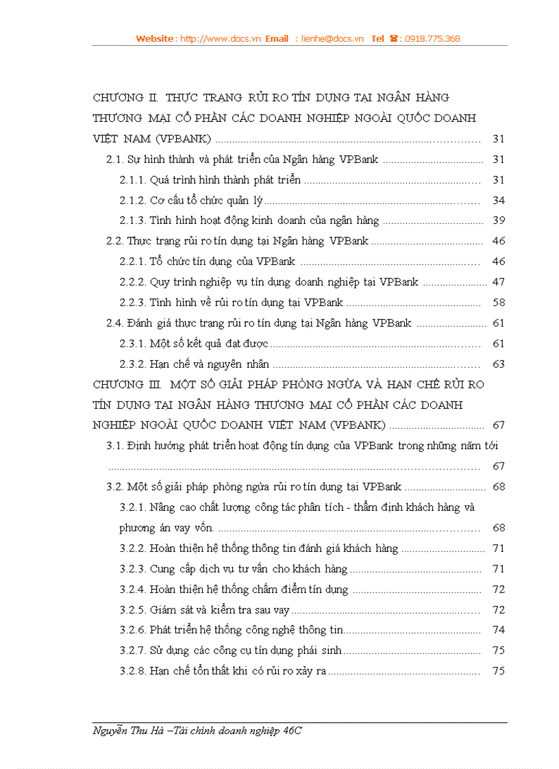 image for page Phòng ngừa và hạn chế rủi ro tín dụng tại ngân hàng thương mại cổ phần các doanh nghiệp ngoài quốc doanh VPBank