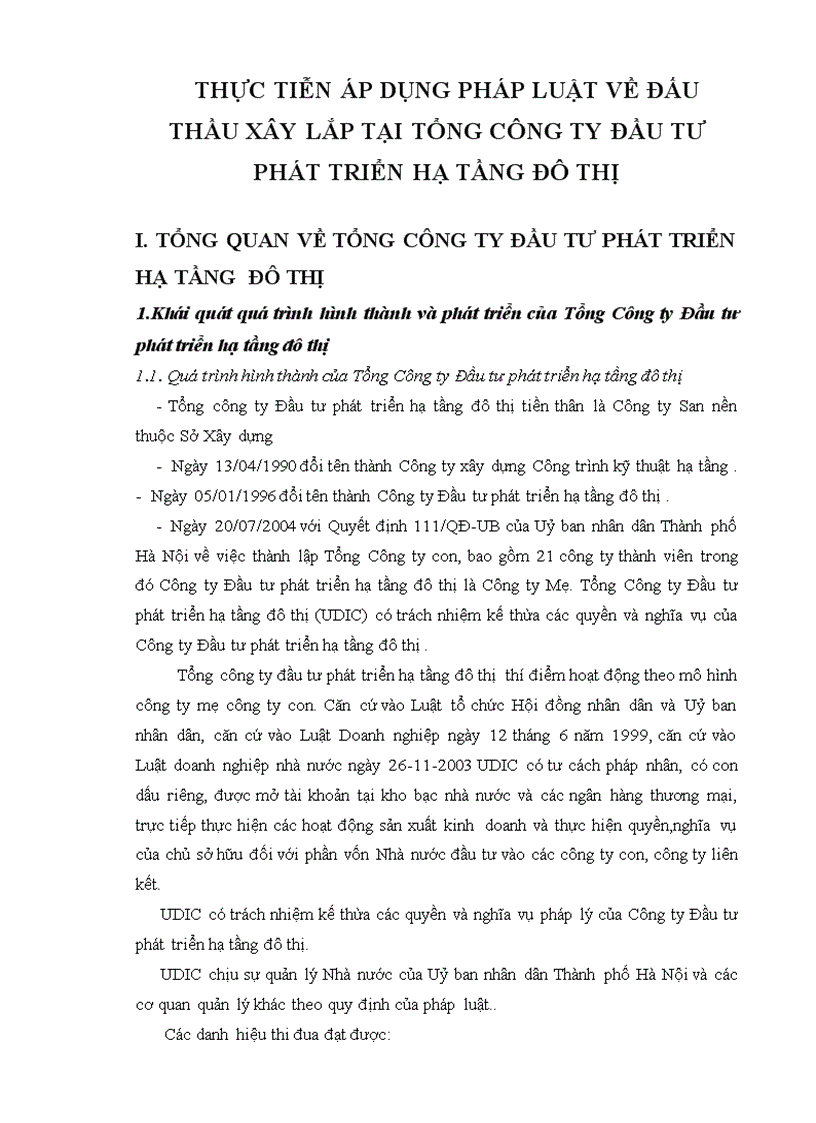 image for page Pháp luật về đấu thầu xây lắp và thực tiễn áp dụng tại Tổng Công ty Đầu tư phát triển hạ tầng đô thị