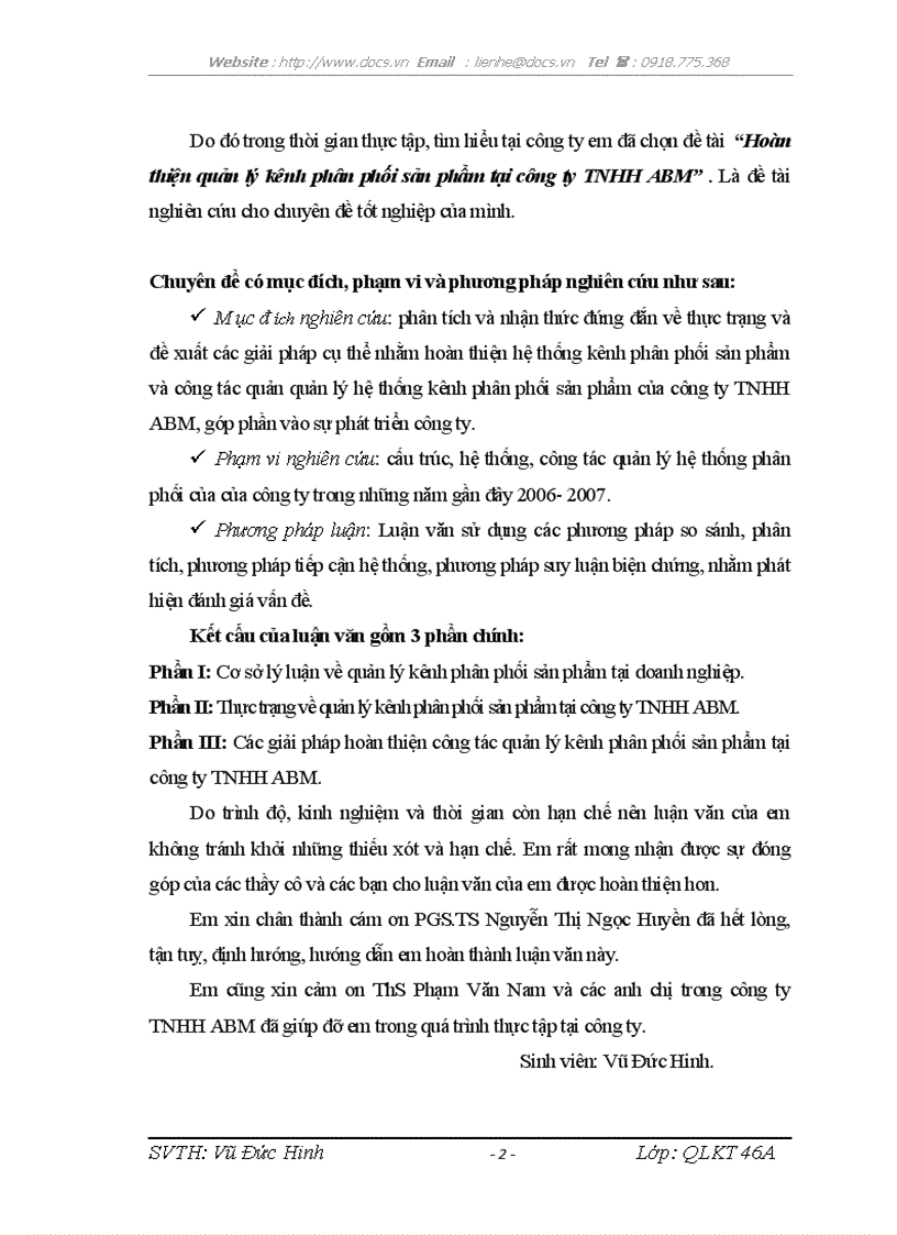 image for page Hoàn thiện quản lý kênh phân phối sản phẩm tại công ty TNHH ABM