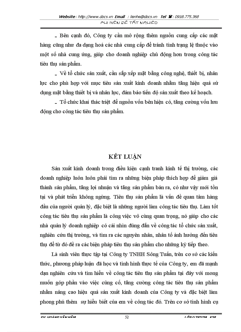 image for page Thực trạng và một số giải pháp nhằm đẩy mạnh hoạt động tiêu thụ sản phẩm tại Công ty TNHH Sông Tuấn