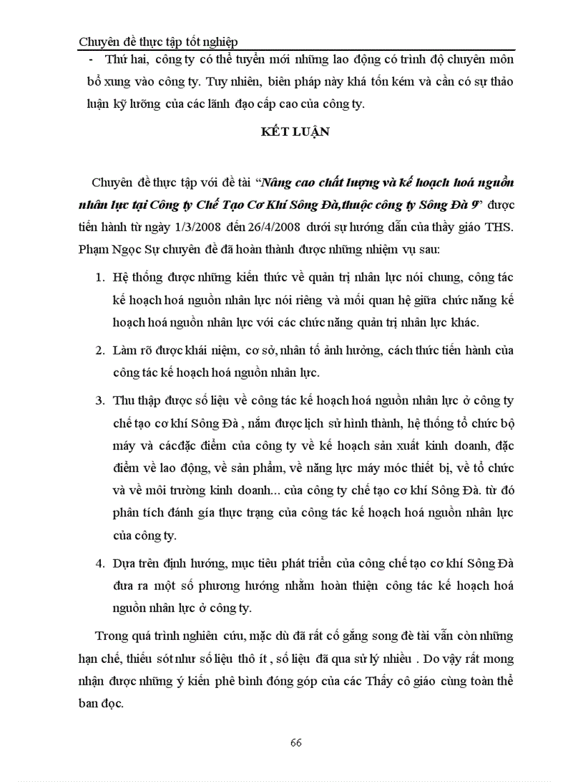 image for page Nâng cao chất lượng và kế hoạch hoá nguồn nhân lực tại Công ty Chế Tạo Cơ Khí Sông Đà thuộc công ty Sông Đà 9