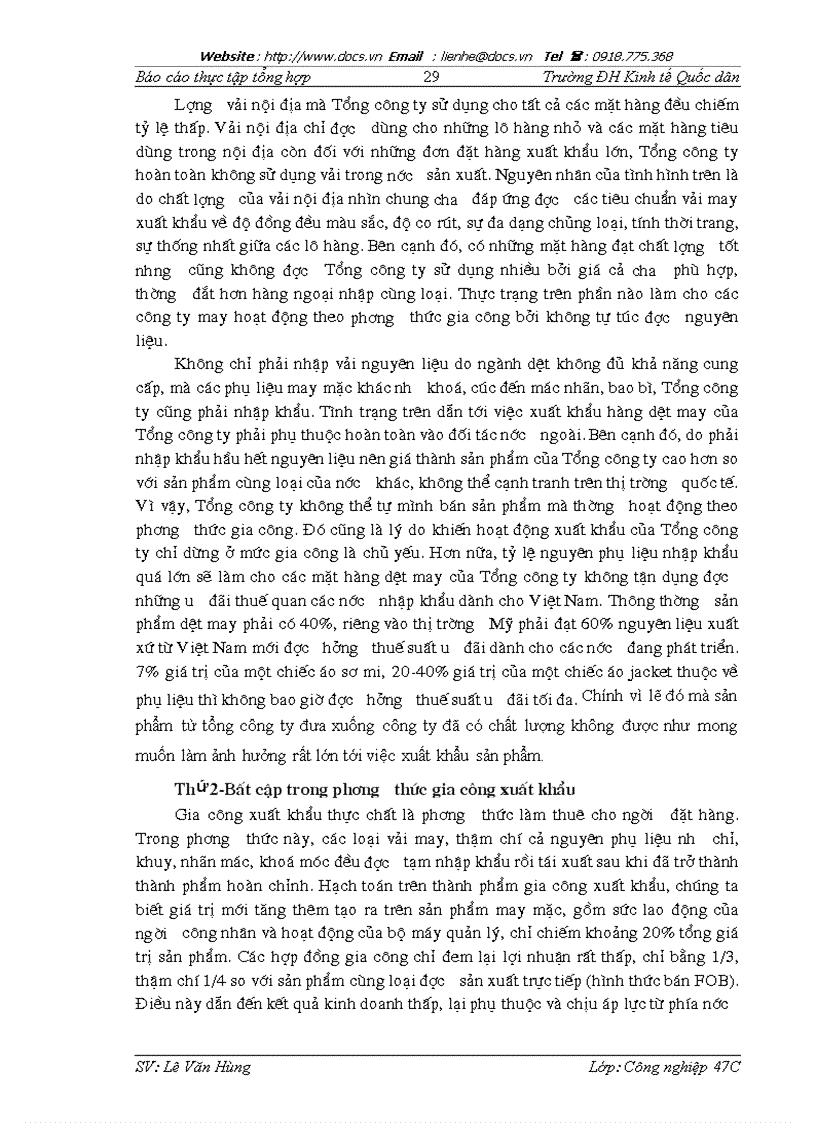 image for page Những vấn đề tổng quan về Tổng công ty Dệt May Việt Nam