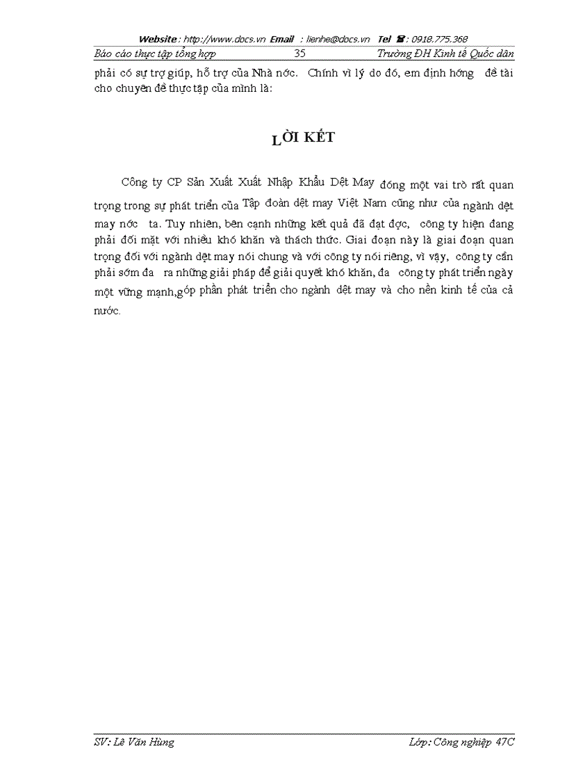 image for page Những vấn đề tổng quan về Tổng công ty Dệt May Việt Nam