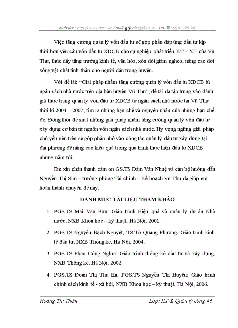 image for page Giải pháp nhằm tăng cường quản lý vốn đầu tư xây dựng cơ bản từ Ngân sách Nhà nước trên địa bàn huyện Vũ Thư