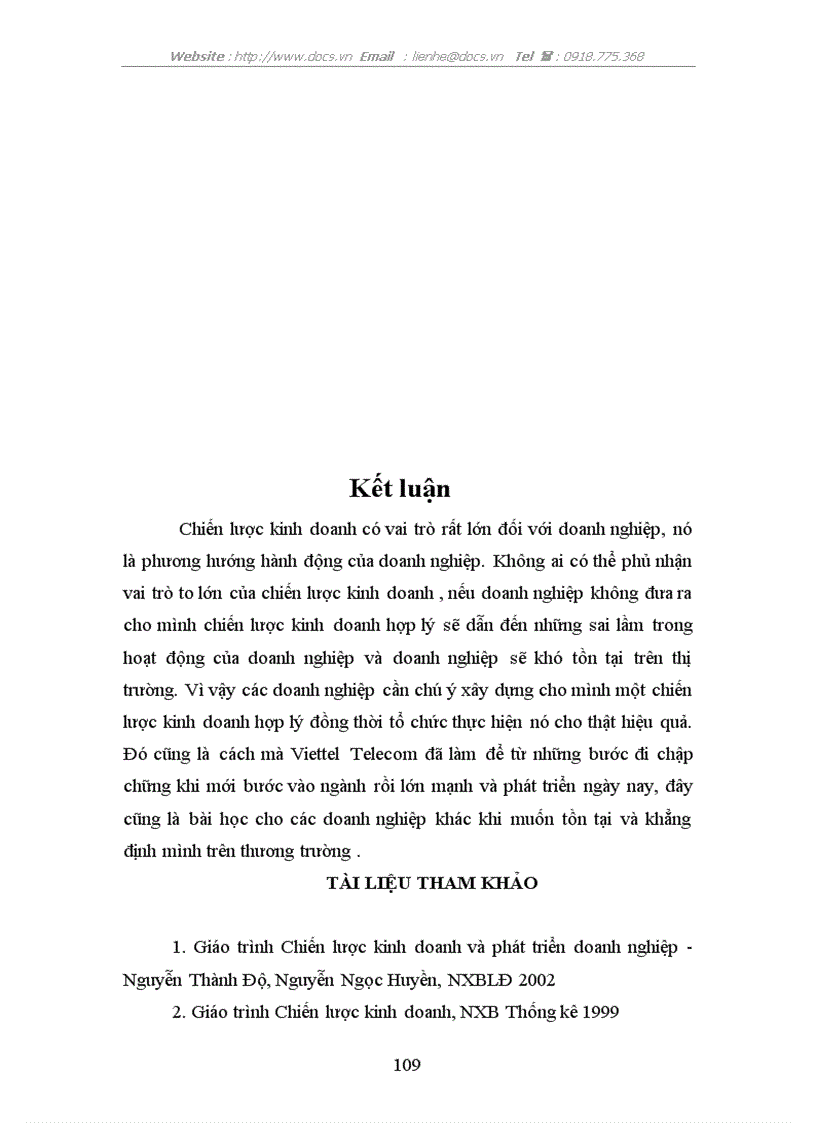 image for page Hoàn thiện chiến lược kinh doanh dịch vụ di động ở công ty Viễn Thông Viettel