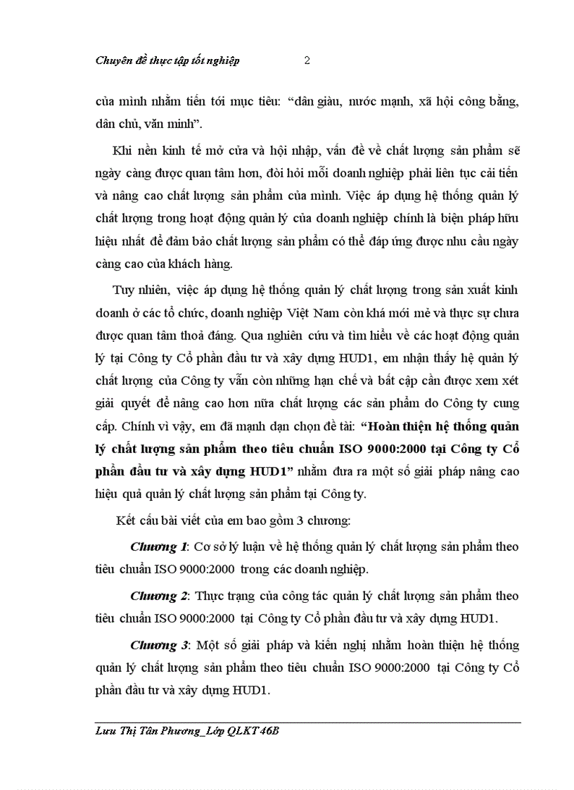 image for page Hoàn thiện hệ thống quản lý chất lượng sản phẩm theo tiêu chuẩn ISO 9000 2000 tại Công ty Cổ phần đầu tư và xây dựng HUD