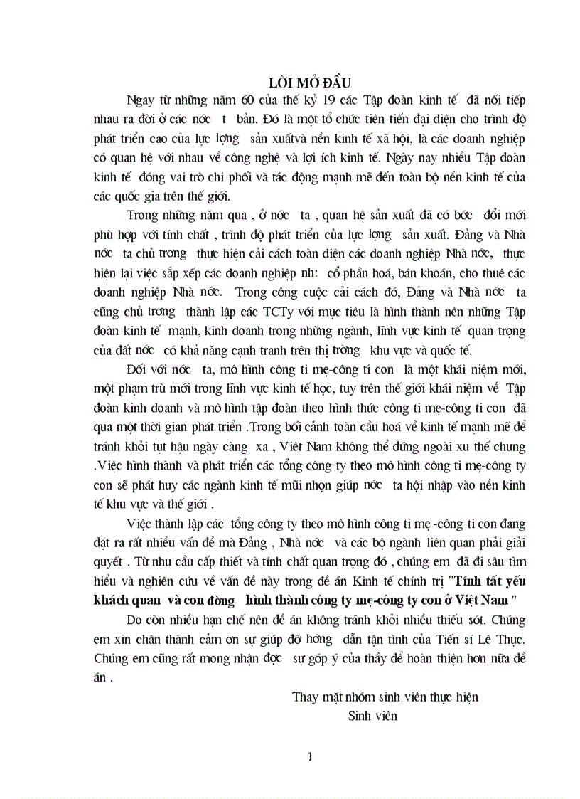 image for page Tính tất yếu khách quan và con đường hình thành công ty mẹ công ty con ở Việt Nam