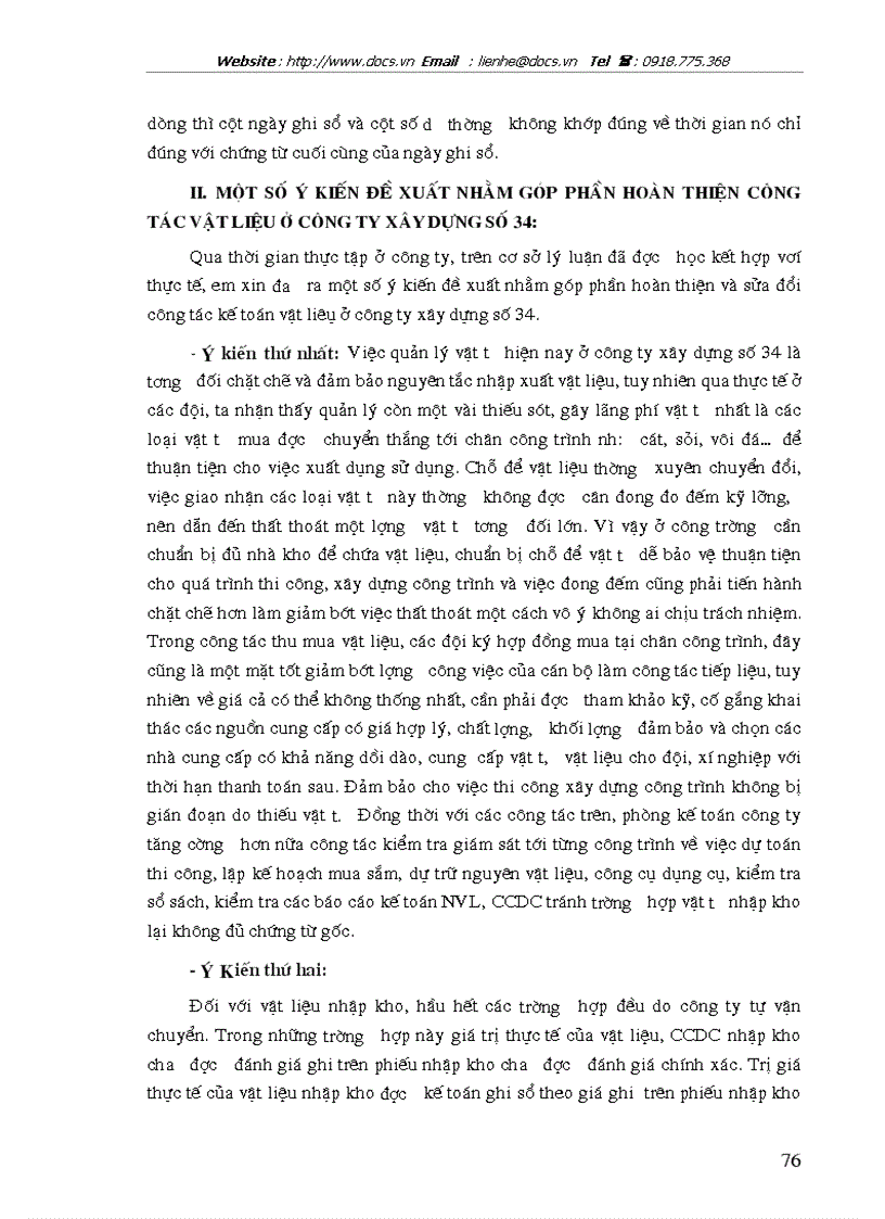 image for page Tổ chức công tác kế toán nguyên vật liệu công cụ dụng cụ ở công ty xây dựng số 34