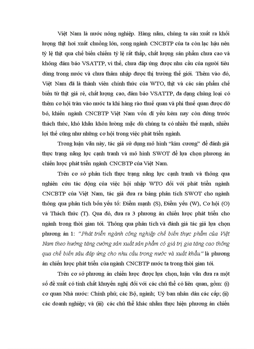 image for page Lựa chọn phương án chiến lược phát triển ngành công nghiệp chế biến thực phẩm của Việt Nam trong điều kiện hội nhập WTO