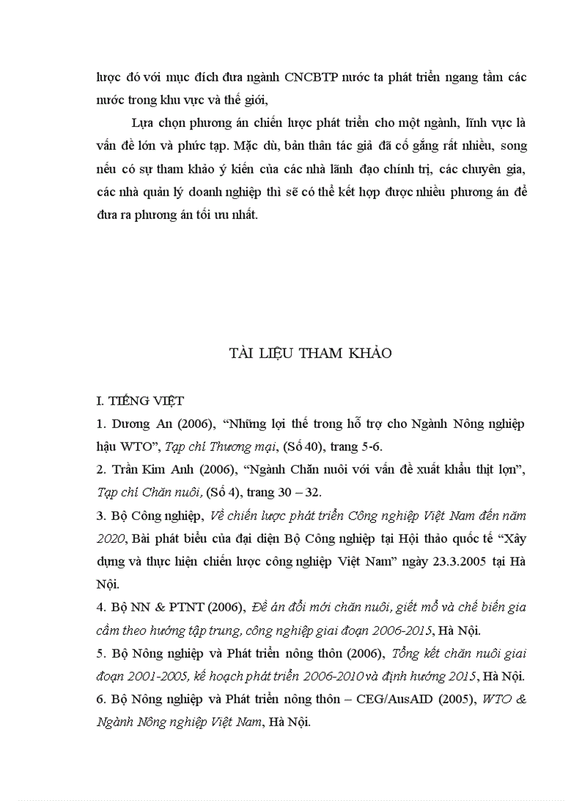 image for page Lựa chọn phương án chiến lược phát triển ngành công nghiệp chế biến thực phẩm của Việt Nam trong điều kiện hội nhập WTO