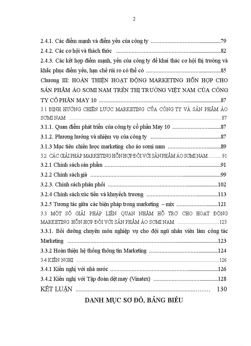 image for page Marketing hỗn hợp cho sản phẩm áo sơmi nam của Công ty Cổ phần May 10 tại thị trường Việt nam