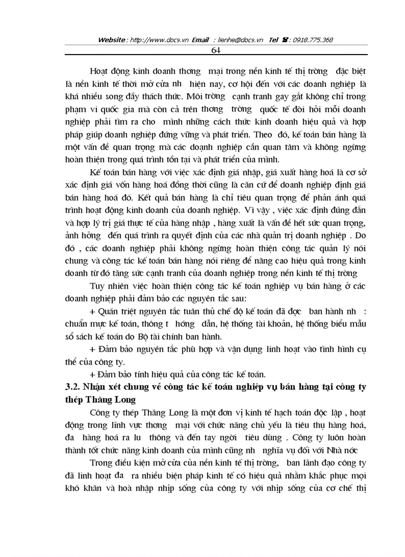 image for page Hoàn thiện công tác kế toán nghiệp vụ bán hàng tại công ty Thép Thăng Long