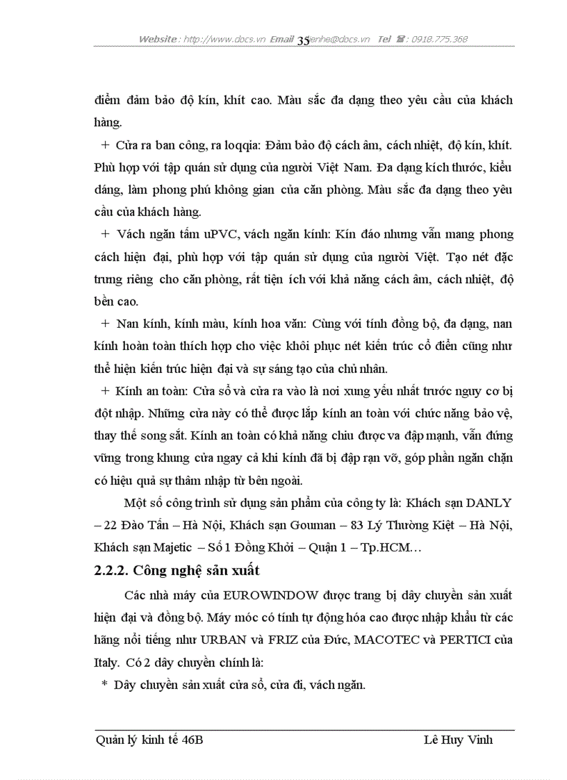 image for page Quản lý chất lượng tại Nhà máy I của Công ty cổ phần Cửa sổ nhựa châu âu