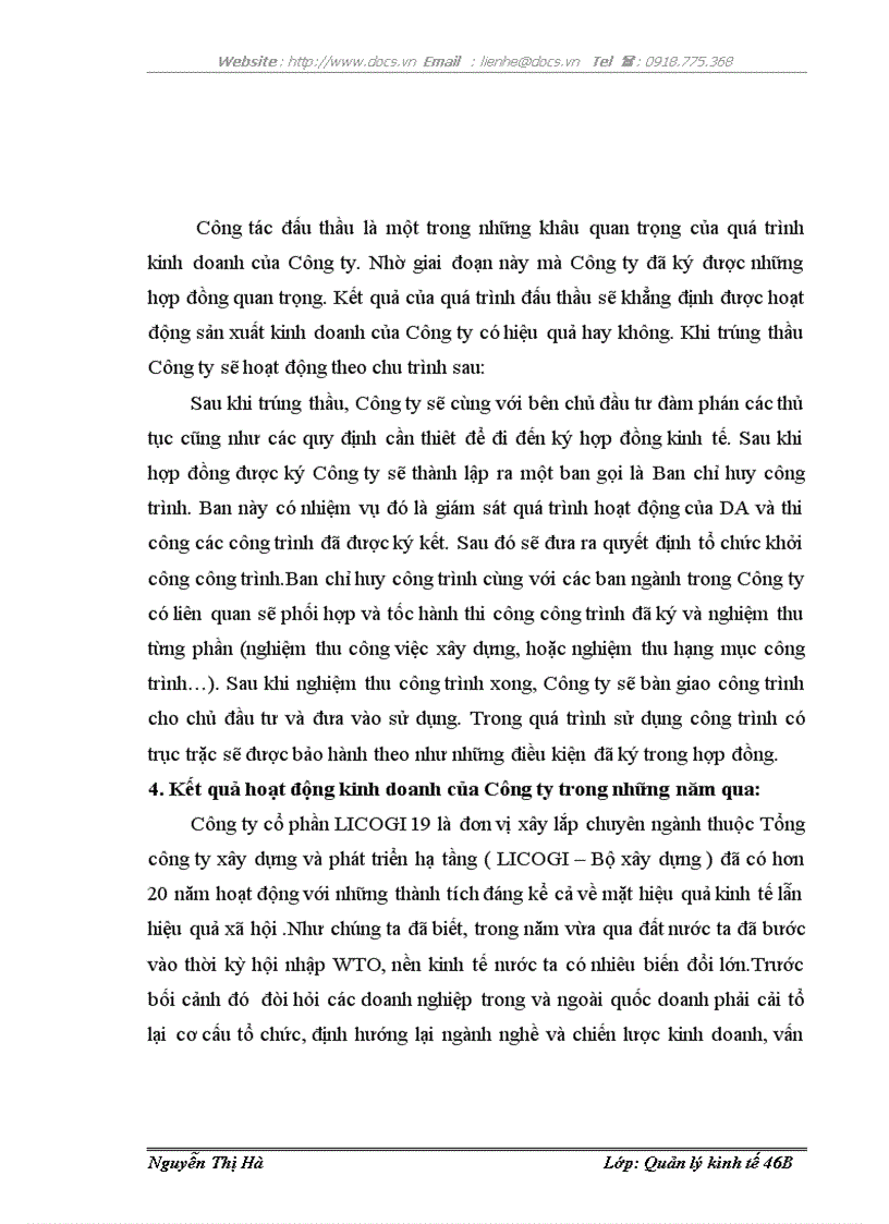 image for page Thực trạng và một số giải pháp nhằm nâng cao năng lực đấu thầu tại Công ty cổ phần Licogi 19