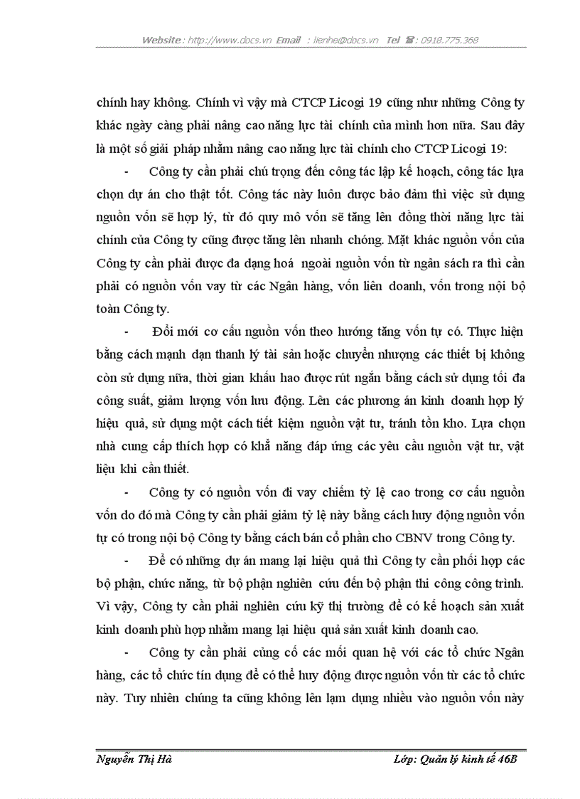 image for page Thực trạng và một số giải pháp nhằm nâng cao năng lực đấu thầu tại Công ty cổ phần Licogi 19