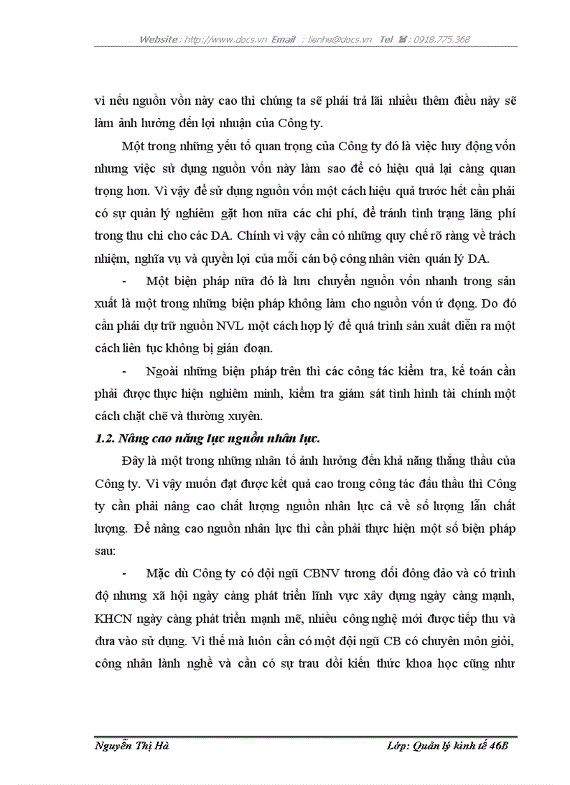 image for page Thực trạng và một số giải pháp nhằm nâng cao năng lực đấu thầu tại Công ty cổ phần Licogi 19