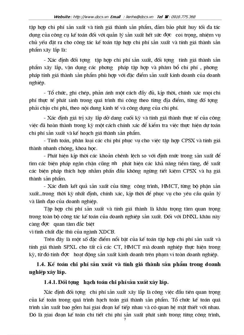 image for page Hoàn thiện kế toỏn chi phớ sản xuất và tớnh giỏ thành sản phẩm xõy lắp tại Cụng ty Kiến trỳc Tõy Hồ