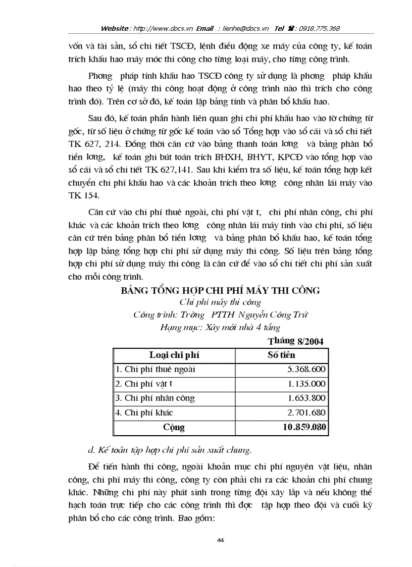 image for page Hoàn thiện kế toỏn chi phớ sản xuất và tớnh giỏ thành sản phẩm xõy lắp tại Cụng ty Kiến trỳc Tõy Hồ