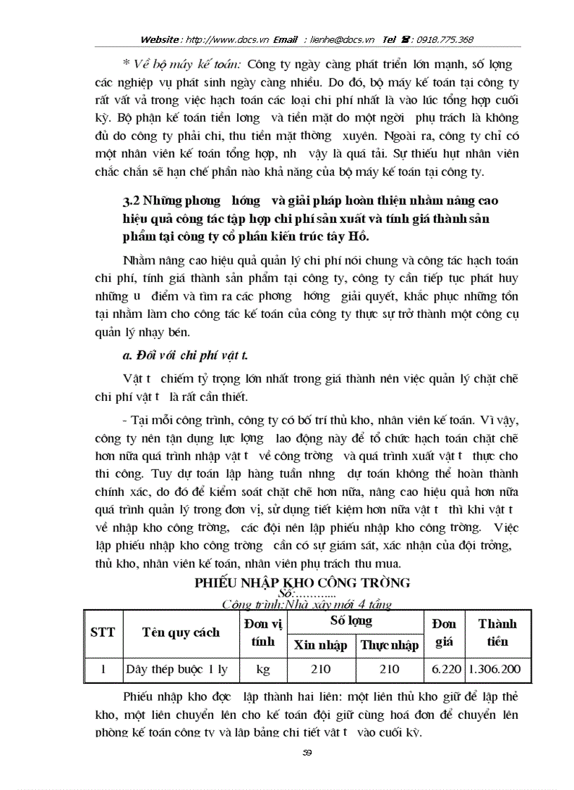 image for page Hoàn thiện kế toỏn chi phớ sản xuất và tớnh giỏ thành sản phẩm xõy lắp tại Cụng ty Kiến trỳc Tõy Hồ