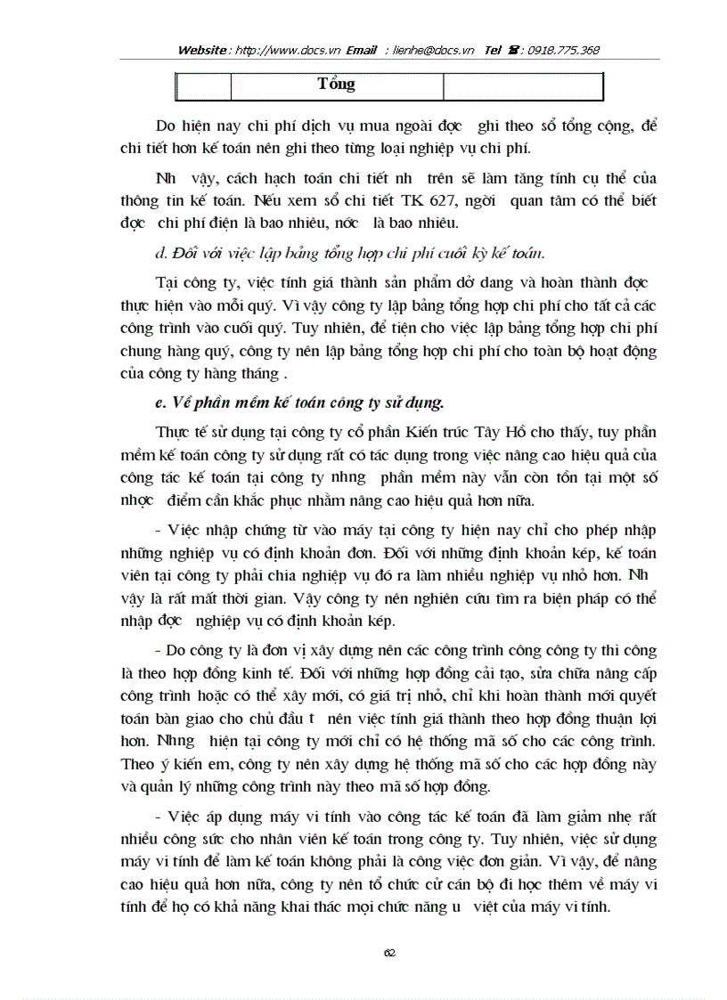 image for page Hoàn thiện kế toỏn chi phớ sản xuất và tớnh giỏ thành sản phẩm xõy lắp tại Cụng ty Kiến trỳc Tõy Hồ