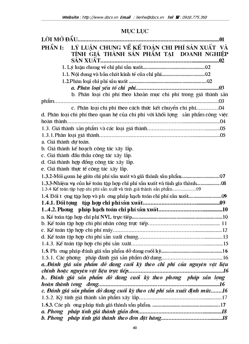 image for page Hoàn thiện kế toỏn chi phớ sản xuất và tớnh giỏ thành sản phẩm xõy lắp tại Cụng ty Kiến trỳc Tõy Hồ