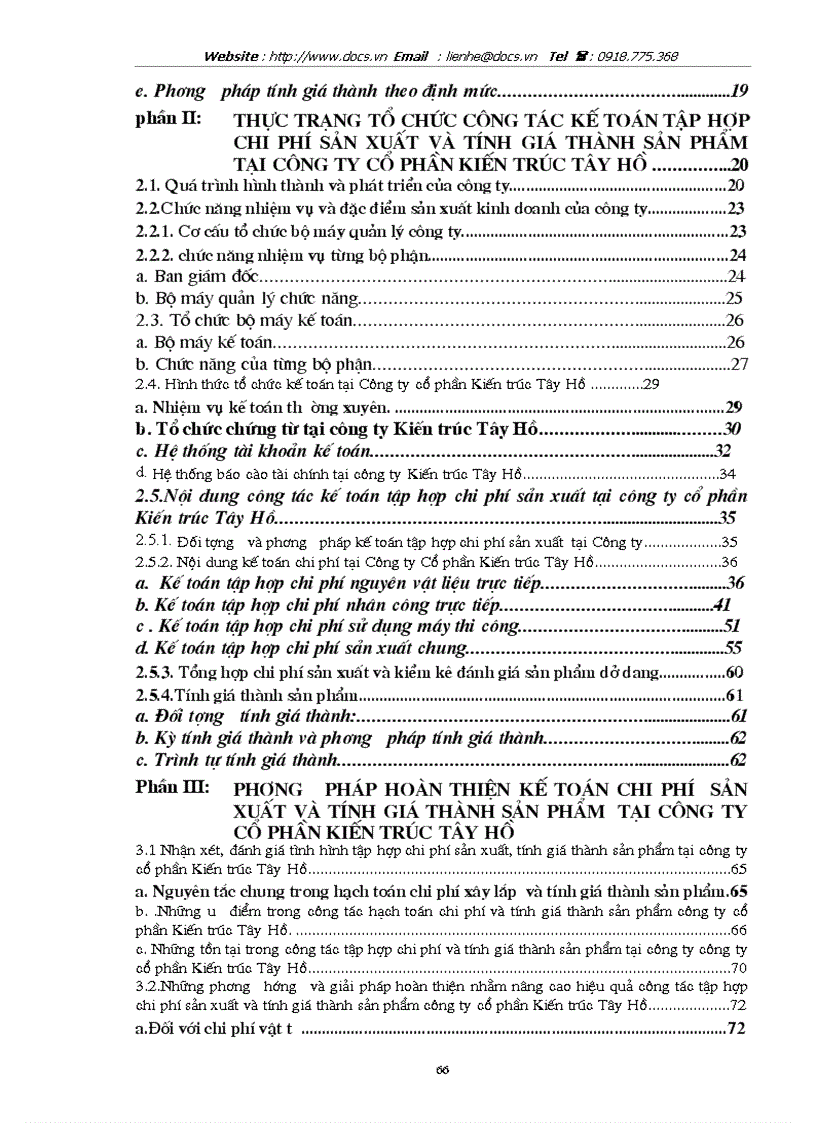 image for page Hoàn thiện kế toỏn chi phớ sản xuất và tớnh giỏ thành sản phẩm xõy lắp tại Cụng ty Kiến trỳc Tõy Hồ