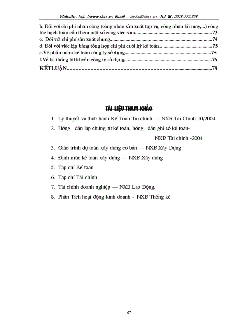 image for page Hoàn thiện kế toỏn chi phớ sản xuất và tớnh giỏ thành sản phẩm xõy lắp tại Cụng ty Kiến trỳc Tõy Hồ