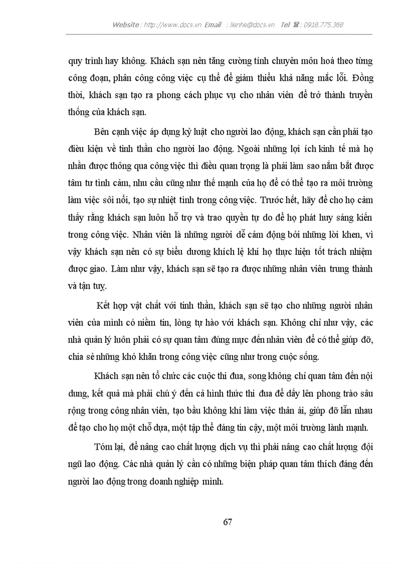 image for page Một số giải pháp về quản lý chất lượng dịch vụ tại khách sạn Thắng Lợi