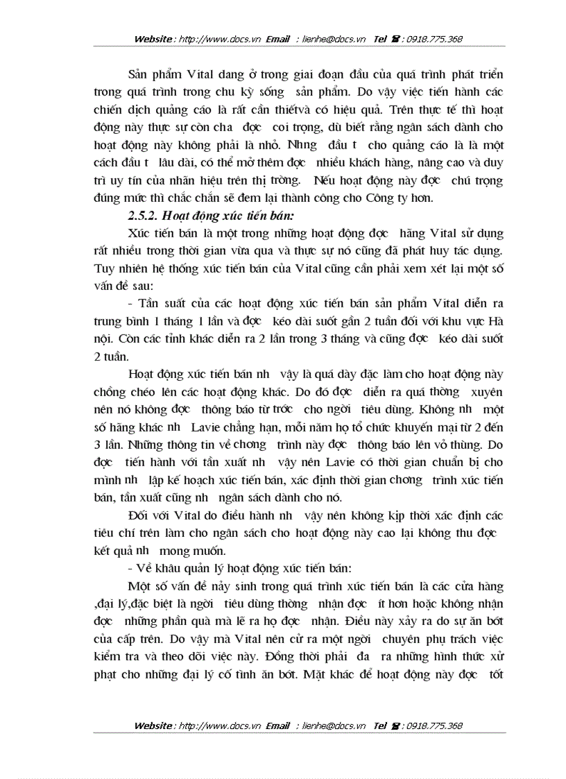 image for page Chính sách xúc tiến hỗn hợp cho sản phẩm nước khoáng Vital của Công ty sản xuất kinh doanh XNK Bình Minh tại các tỉnh phía Bắc