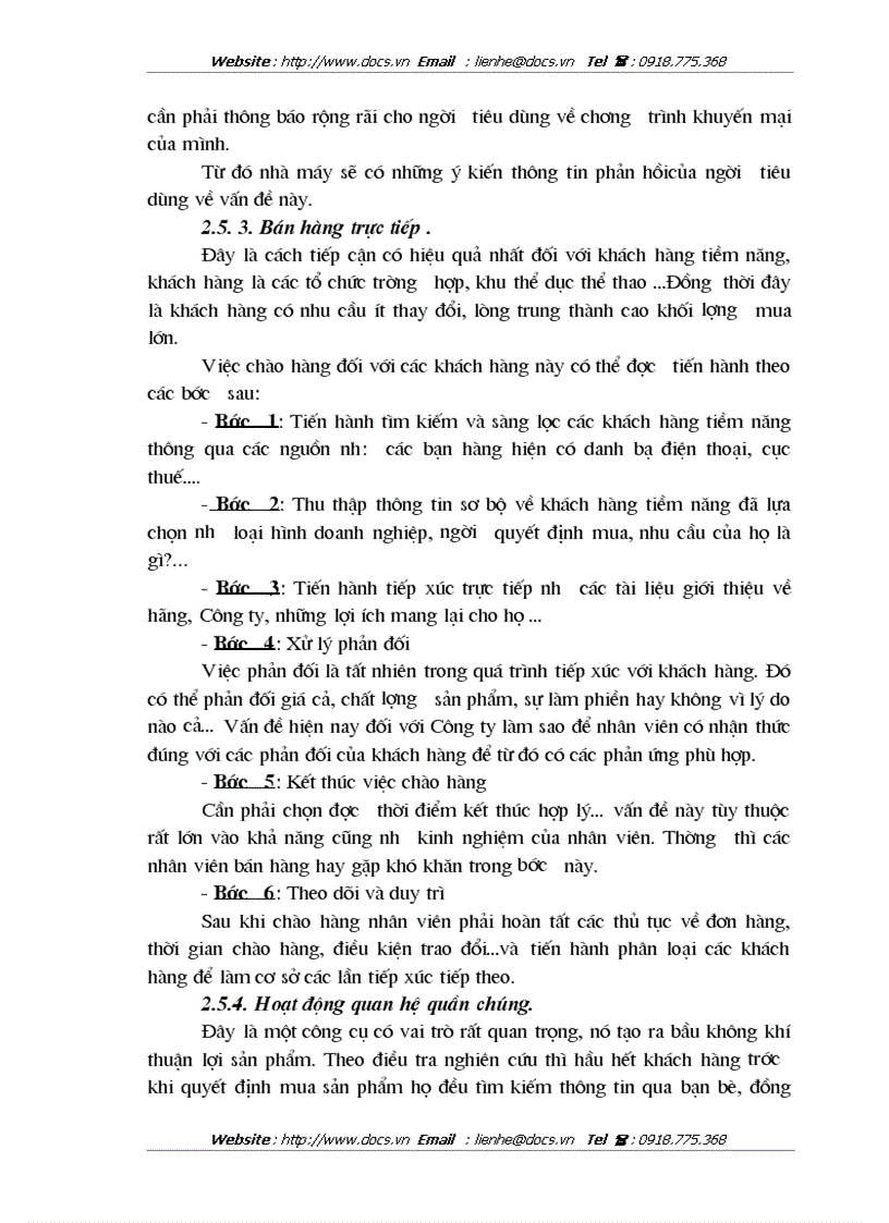 image for page Chính sách xúc tiến hỗn hợp cho sản phẩm nước khoáng Vital của Công ty sản xuất kinh doanh XNK Bình Minh tại các tỉnh phía Bắc