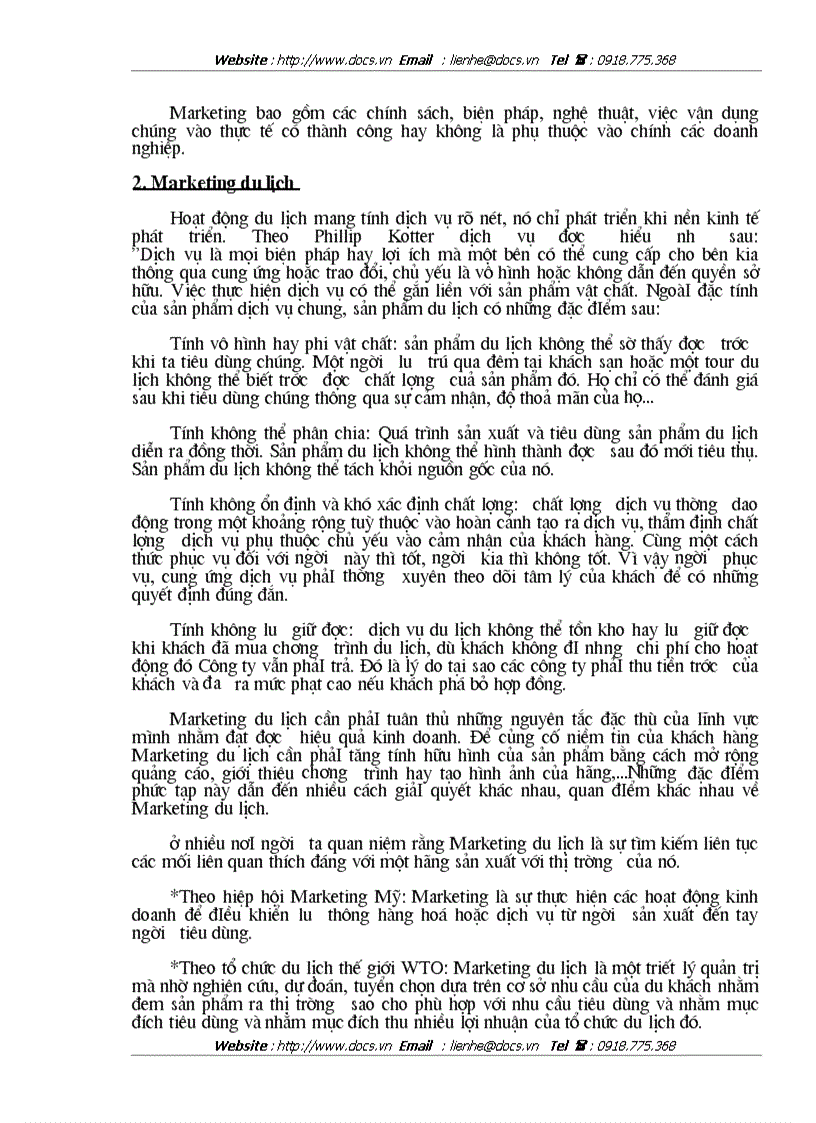 image for page Vận dụng các chính sách Marketing Mix tại Trung tâm Du lịch Hà Nội