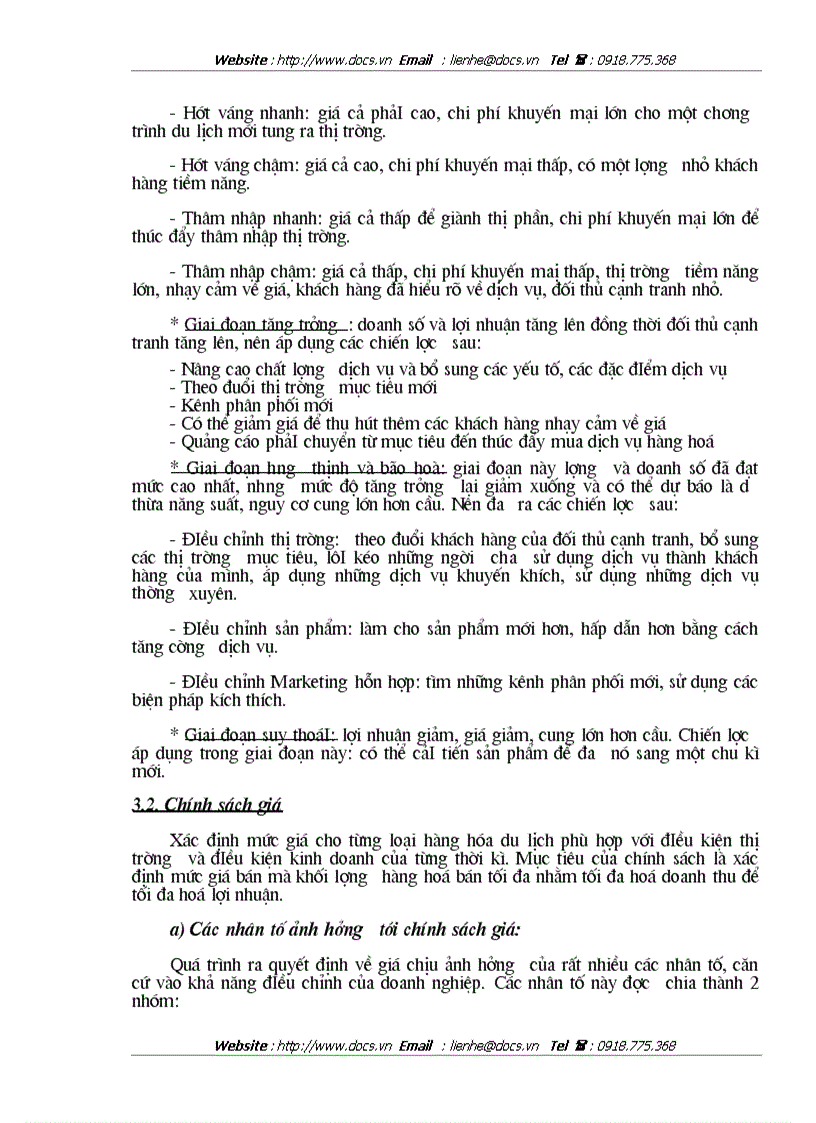 image for page Vận dụng các chính sách Marketing Mix tại Trung tâm Du lịch Hà Nội