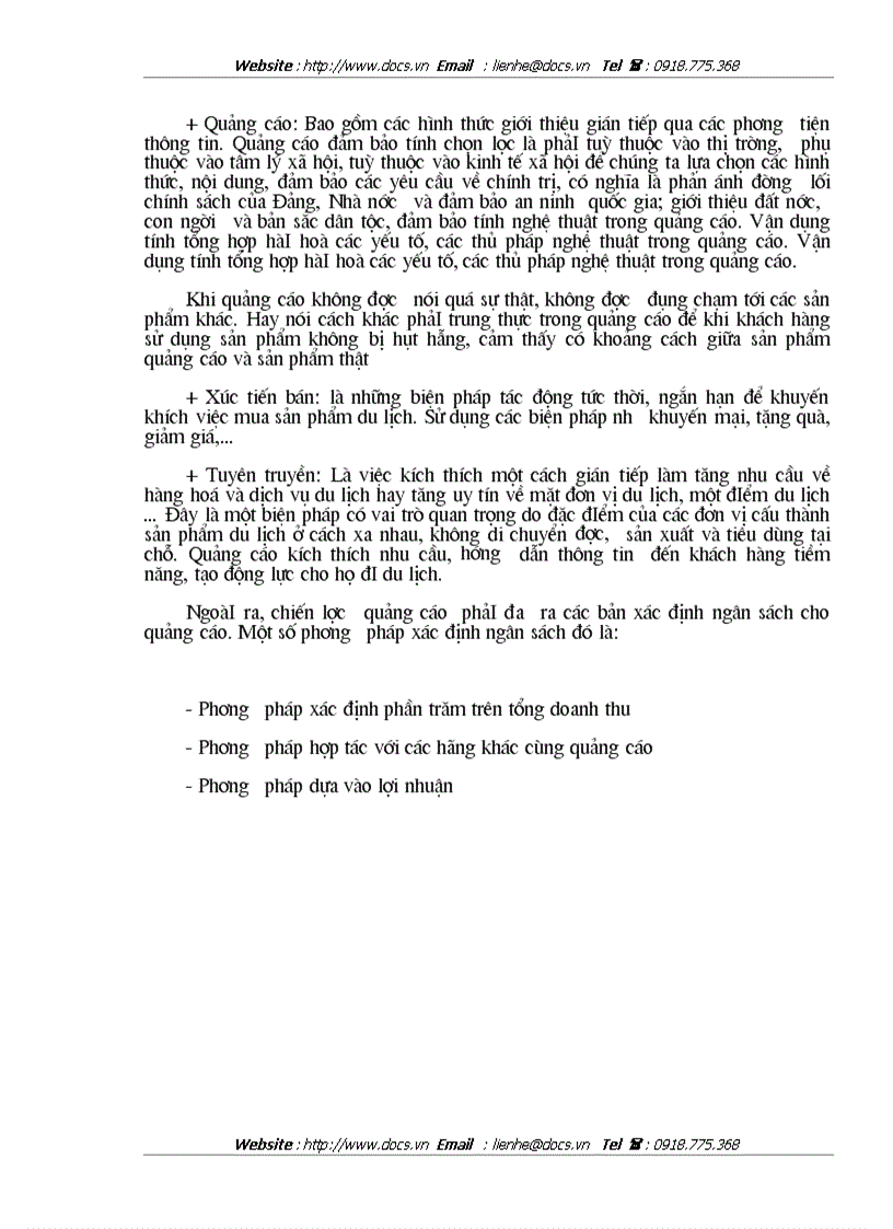 image for page Vận dụng các chính sách Marketing Mix tại Trung tâm Du lịch Hà Nội