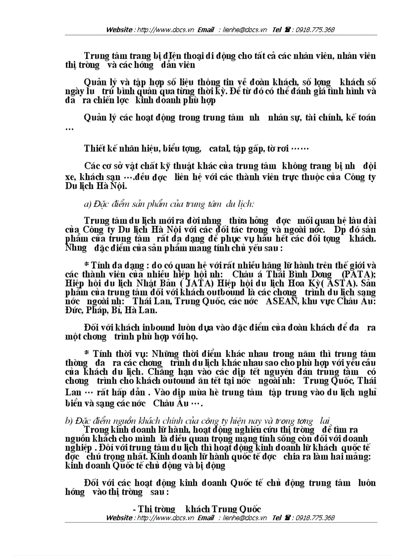 image for page Vận dụng các chính sách Marketing Mix tại Trung tâm Du lịch Hà Nội