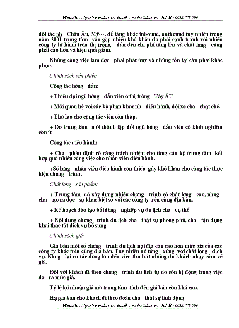 image for page Vận dụng các chính sách Marketing Mix tại Trung tâm Du lịch Hà Nội