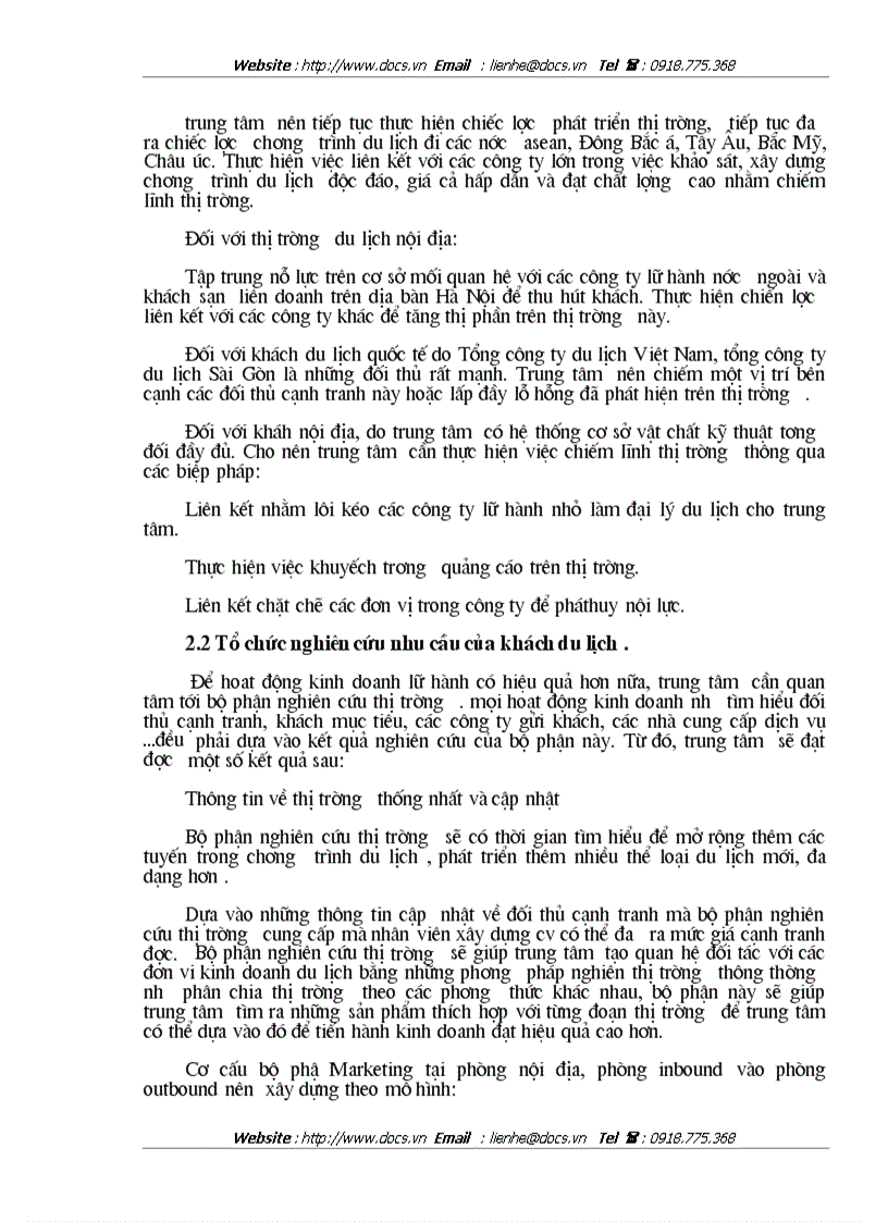 image for page Vận dụng các chính sách Marketing Mix tại Trung tâm Du lịch Hà Nội