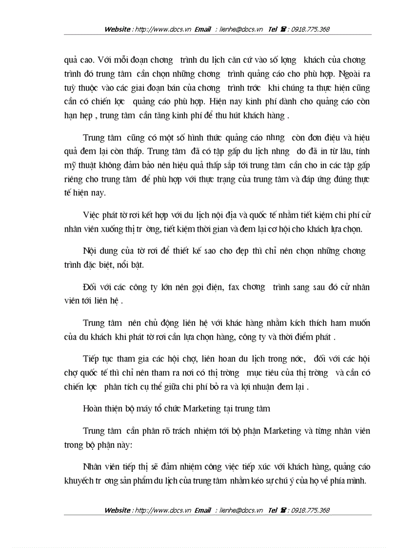 image for page Vận dụng các chính sách Marketing Mix tại Trung tâm Du lịch Hà Nội