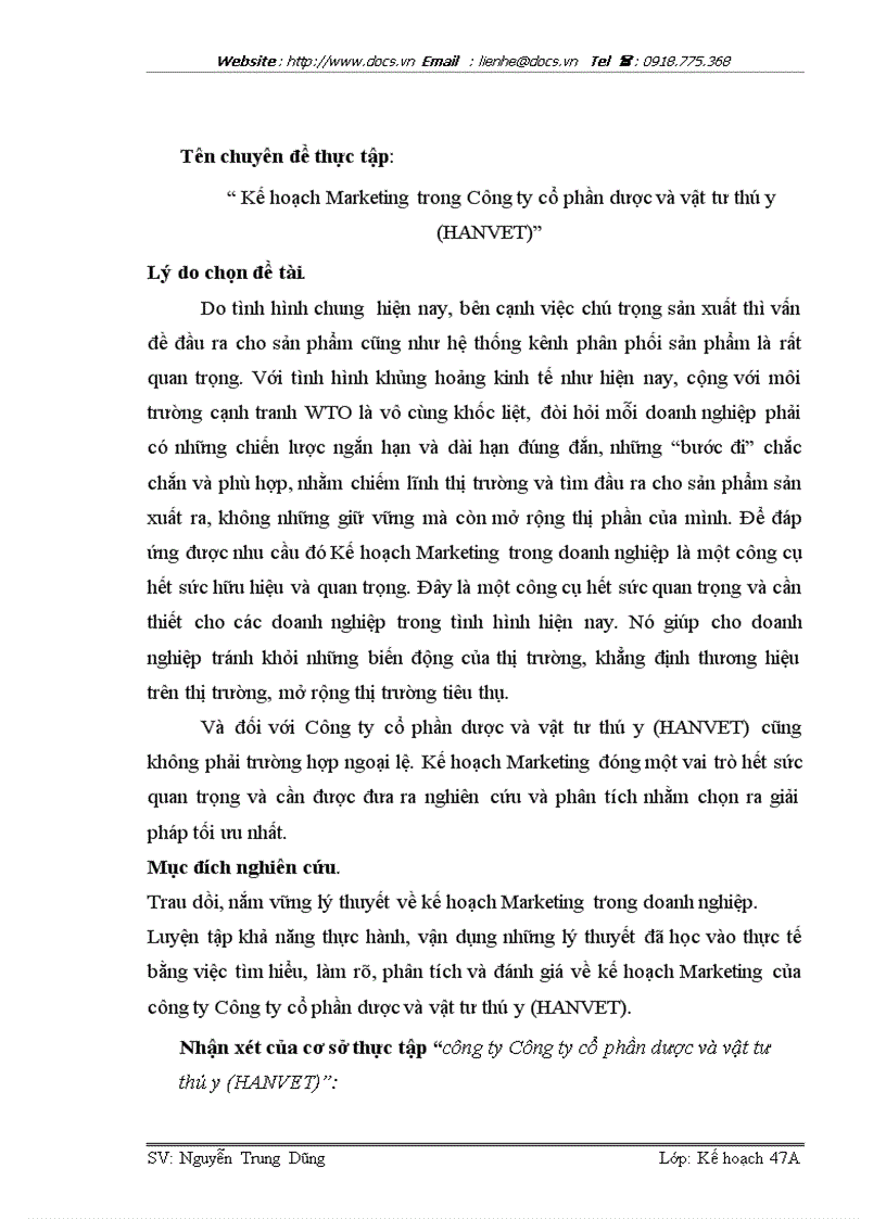 image for page Tại Công ty CP Dược và Vật tư thú y HN HANVET