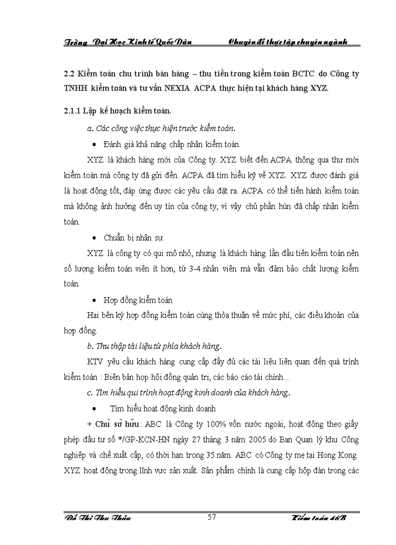 image for page Hoàn thiện qui trình kiểm toán chu trình bán hàng thu tiền trong kiểm toán BCTC do Công ty TNHH Kiểm toán và Tư vấn NEXIA ACPA thực hiện