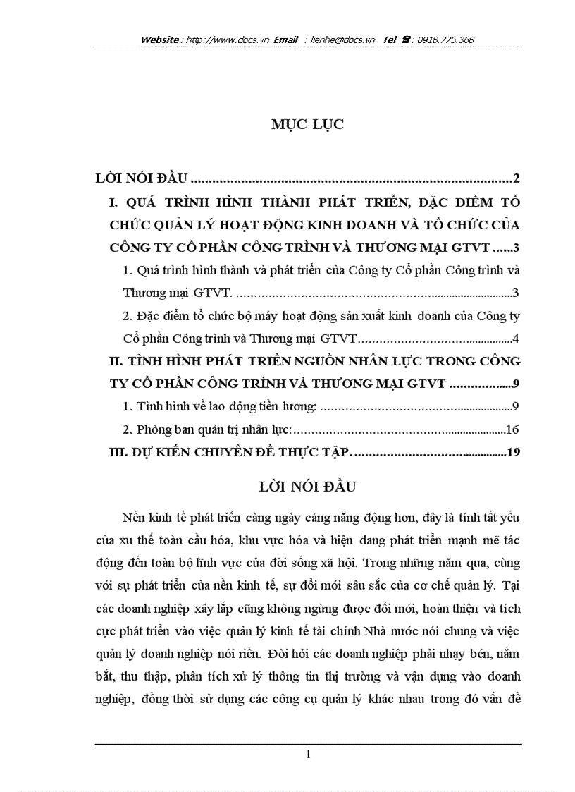 image for page Báo cáo Tại Công ty CP công trình và thương mại Giao Thông Vận Tải