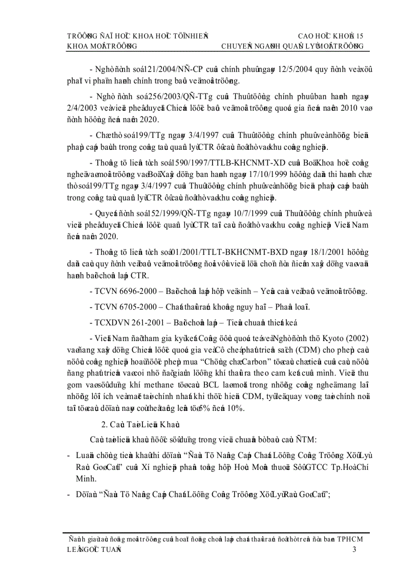 image for page Đề tài đánh giá tác động môi trường của hoạt động chôn lấp chất thải rắn ở TP Hồ Chí Minh