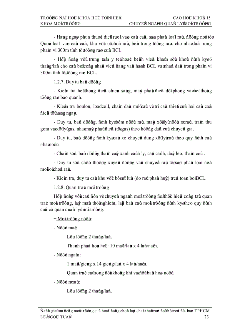 image for page Đề tài đánh giá tác động môi trường của hoạt động chôn lấp chất thải rắn ở TP Hồ Chí Minh