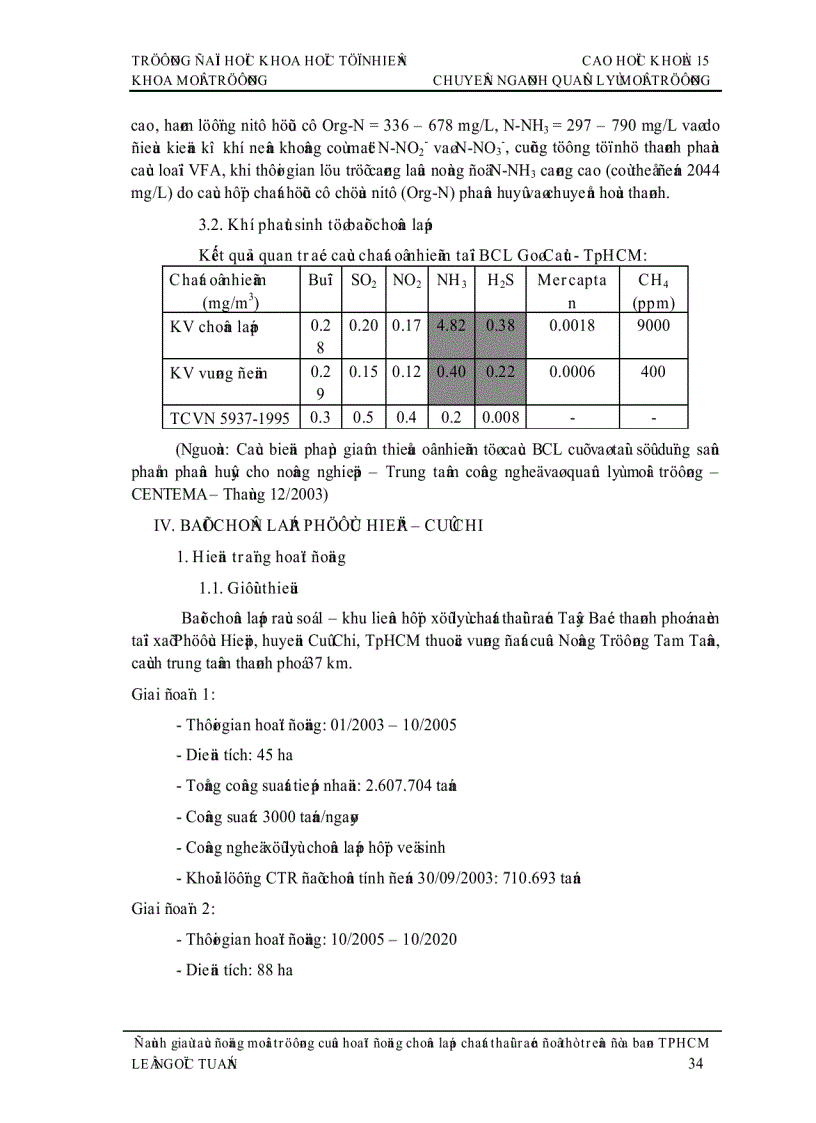 image for page Đề tài đánh giá tác động môi trường của hoạt động chôn lấp chất thải rắn ở TP Hồ Chí Minh
