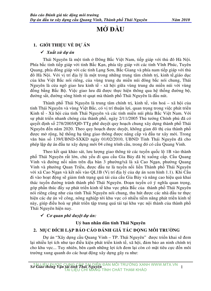 image for page Đánh giá tác động môi trường Dự án đầu tư xây dựng cầu Quang Vinh Thành phố Thái Nguyên