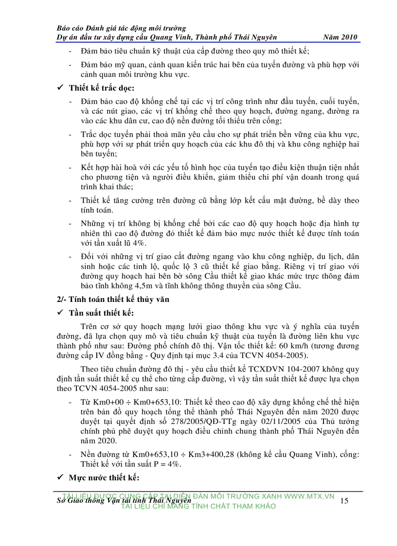 image for page Đánh giá tác động môi trường Dự án đầu tư xây dựng cầu Quang Vinh Thành phố Thái Nguyên