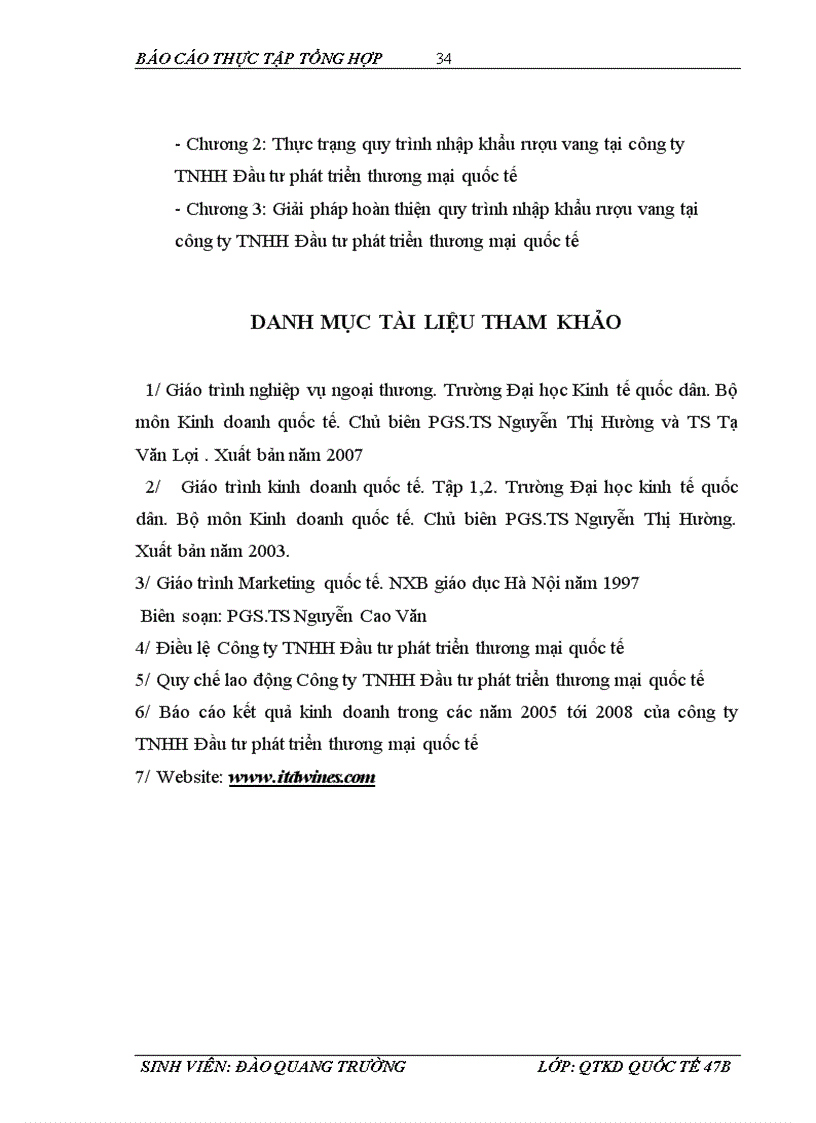 image for page Báo cáo Tại Công ty TNHH Đầu tư phát triển thương mại quốc tế