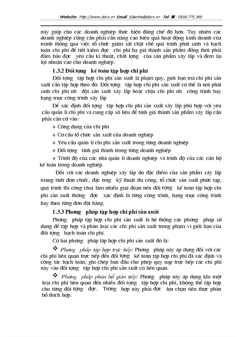 image for page Hoàn thiện công tác kế toán tập hợp chi phí sản xuất và tính giá thành sản phẩm xây lắp tại Xí nghiệp xây lắp H36 Công ty xây lắp hoá chất